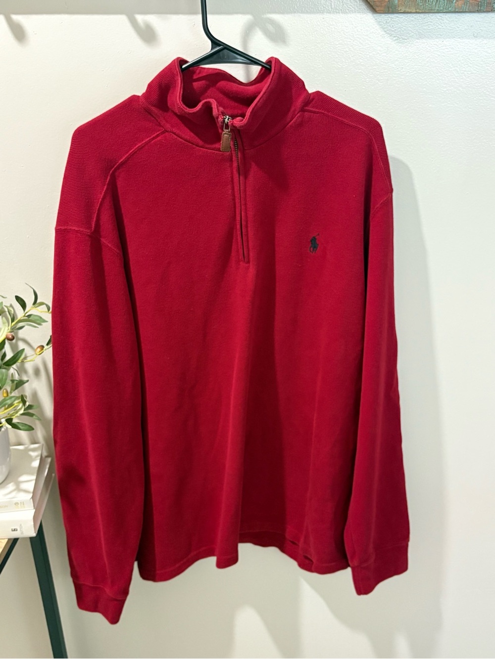 Vintage Polo Ralph Lauren Red Quarter Zip Sweater Men’s XL